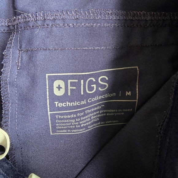 Figs Men's Navy Joggers with White Tie - Picture 6 of 8
